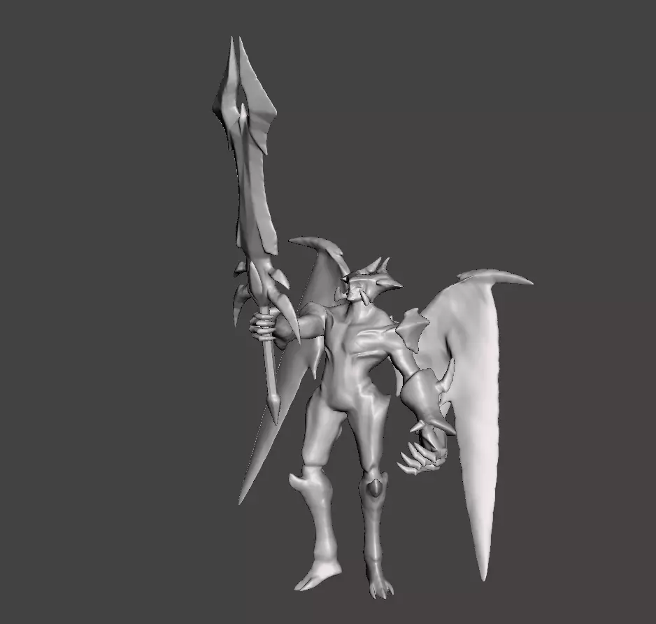 Aatrox 3D Model sword wielding character 3D print model_0