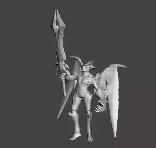 Aatrox 3D Model sword wielding character