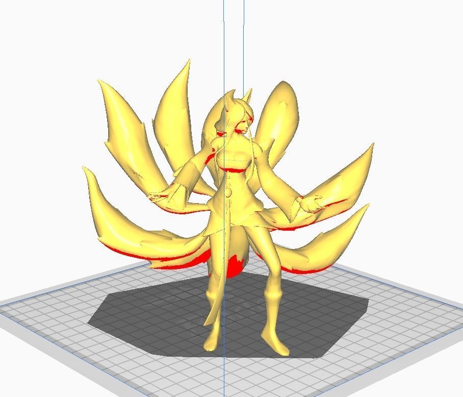 Ahri 3D Model female character with wings 3D print model_1