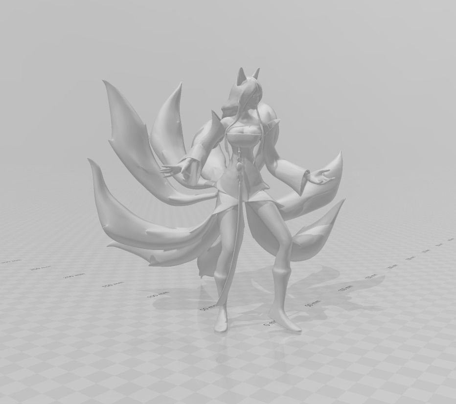Ahri 3D Model female character with wings 3D print model_2