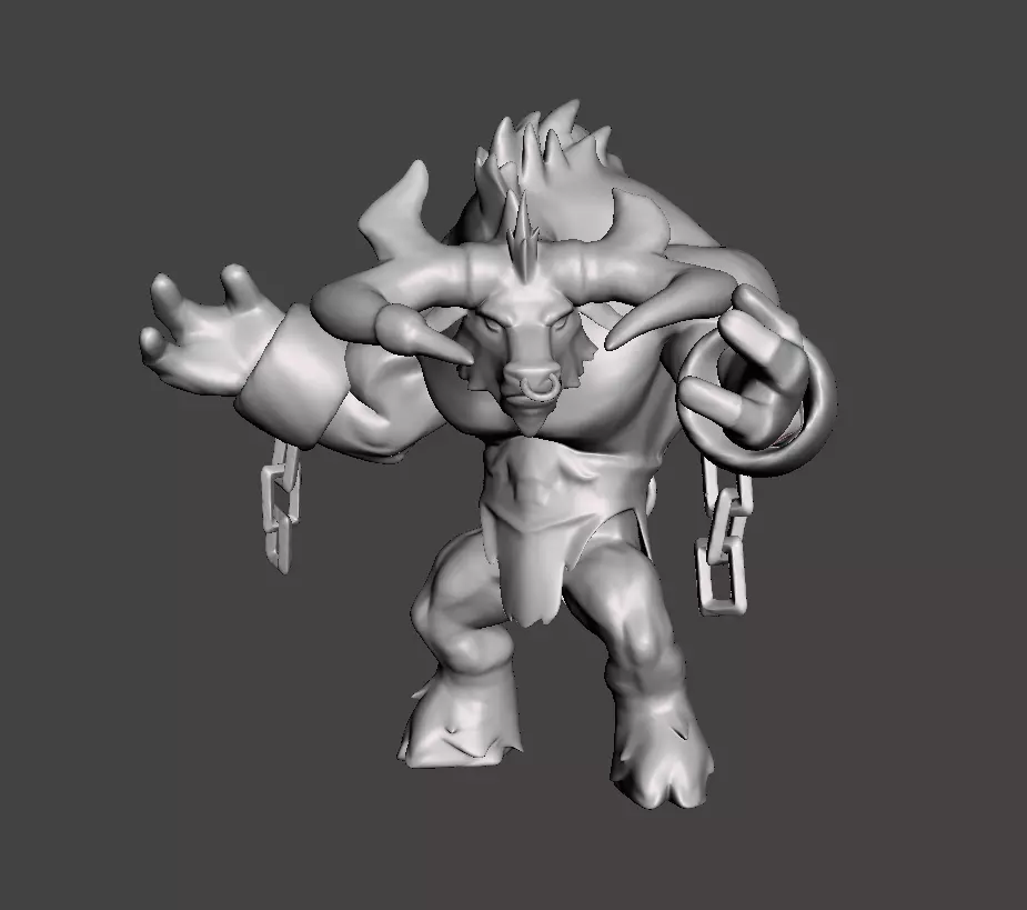 Alistar 3D Model bull 3D print model_0
