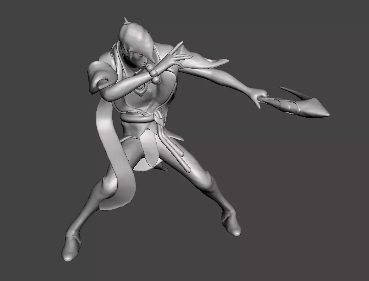 Aphelios 3D Model swordsman 3D print model_0