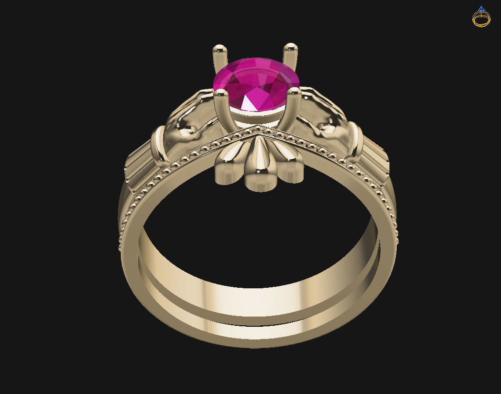 Claddagh ring 3D print model_30