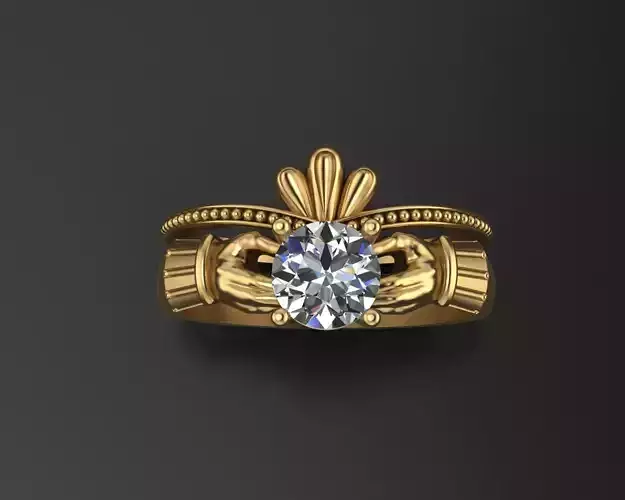 Claddagh ring 3D print model