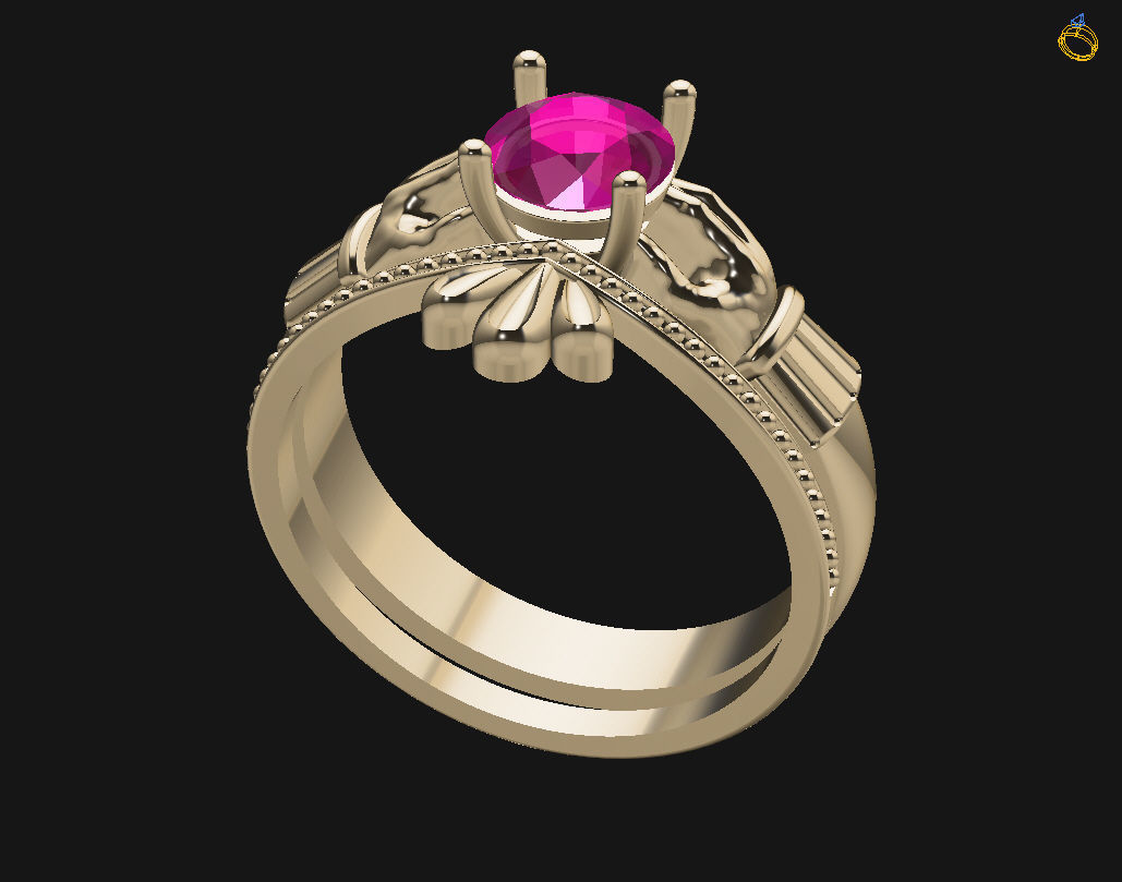 Claddagh ring 3D print model_29