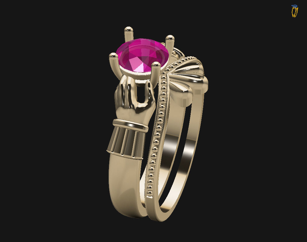 Claddagh ring 3D print model_32