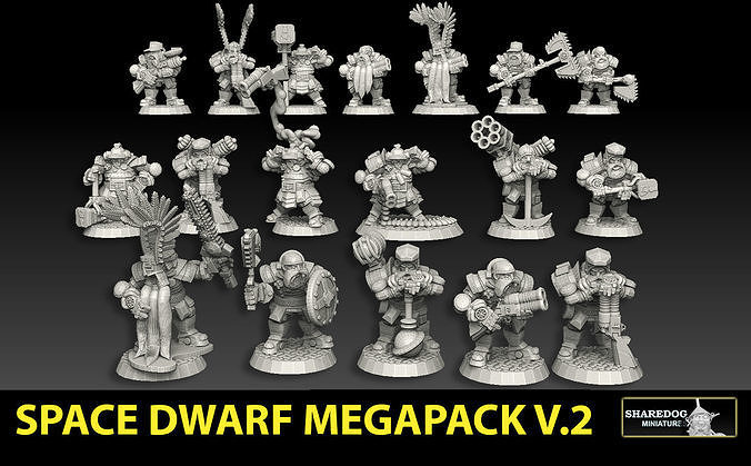 Space Dwarf Megapack Version 2 3D print model