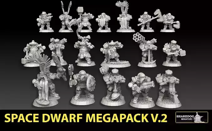 Space Dwarf Megapack Version 2 3D print model