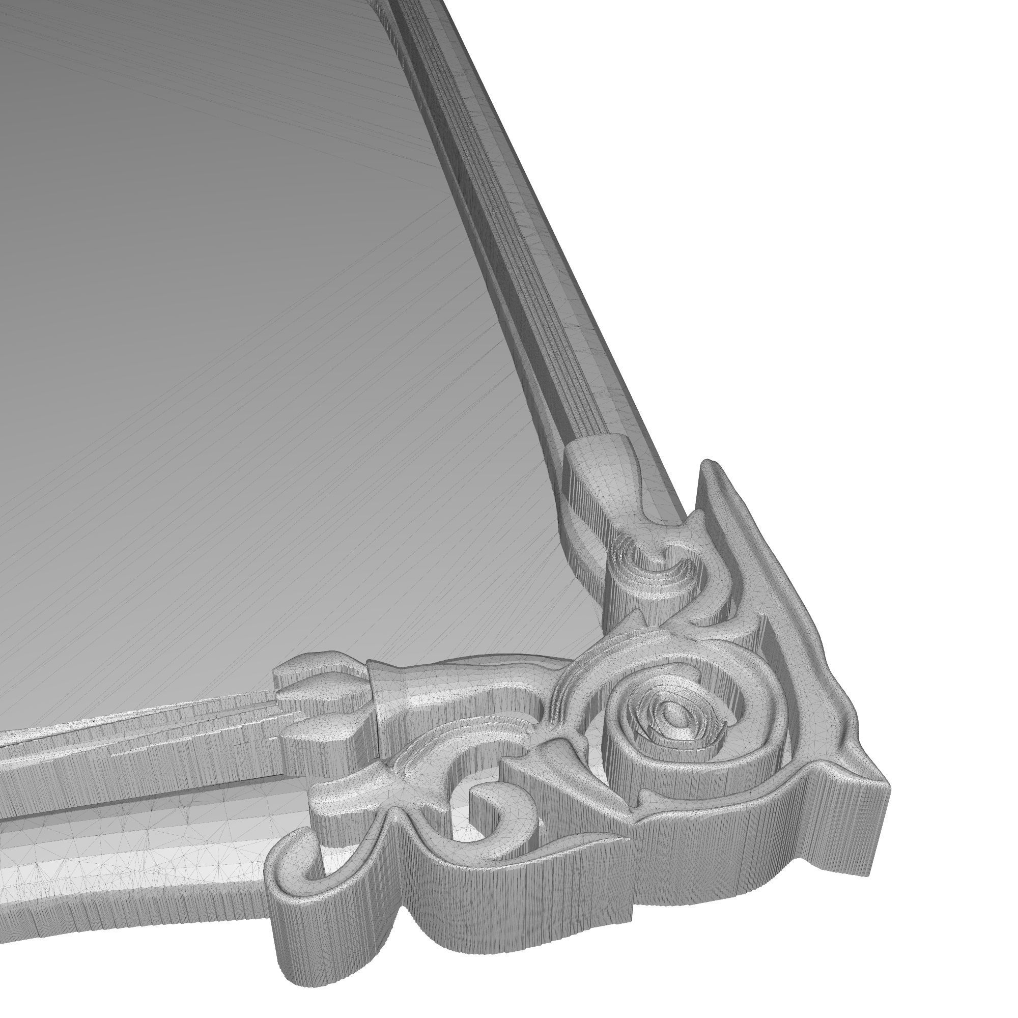 carved frame 3D model_7
