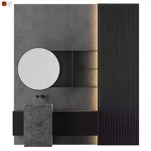 MODERN - Gray Bathroom - 02 3D model