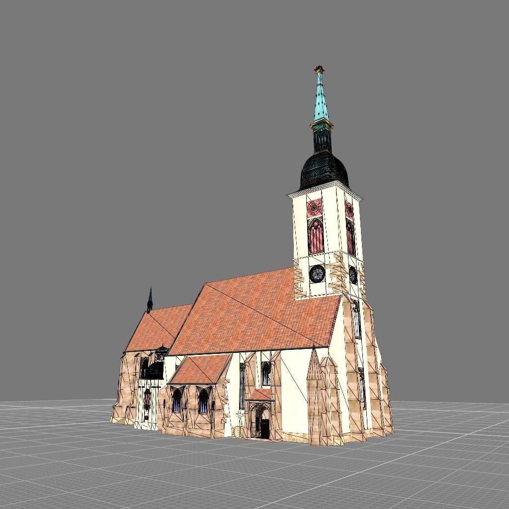 Gothic cathedral of Saint Martin - Bratislava Slovakia  3D model_11