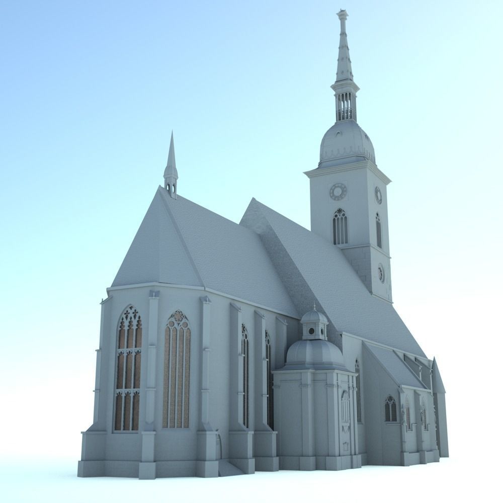 Gothic cathedral of Saint Martin - Bratislava Slovakia  3D model_7