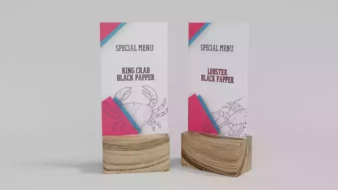 TABLE MENU BOARD 3D Model