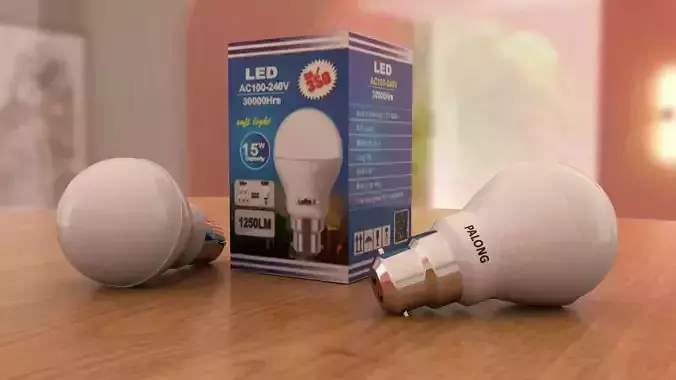 tubelight two led bulbs on wooden table