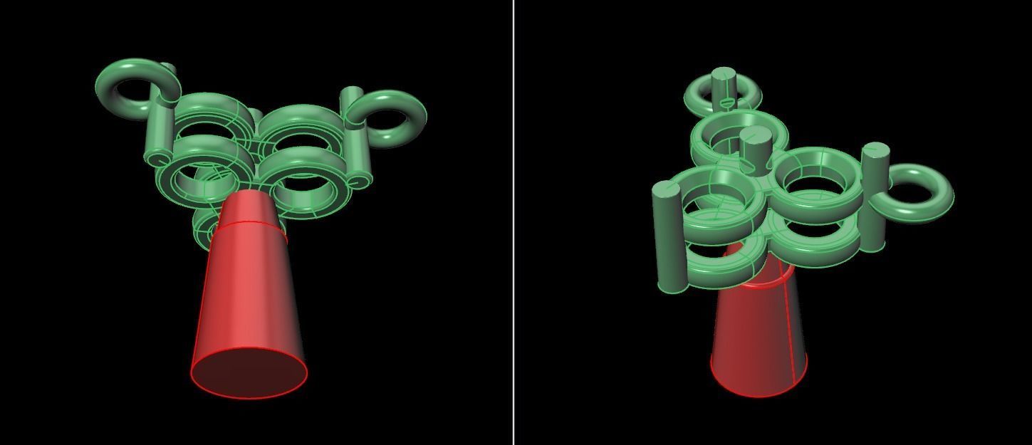 3 Stone Triangle Frame Solitaire Pendant 2mm50 3D print model_12