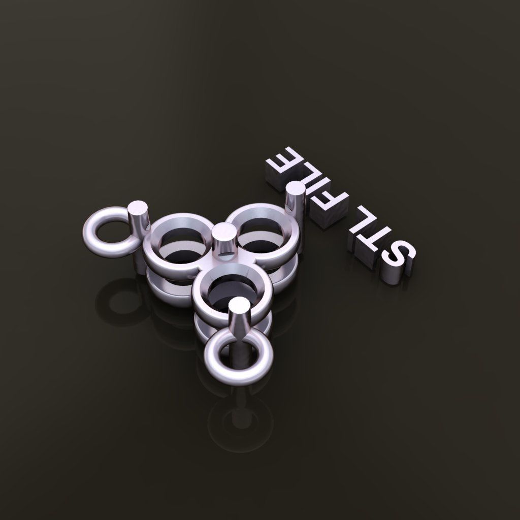 3 Stone Triangle Frame Solitaire Pendant 2mm50 3D print model_8