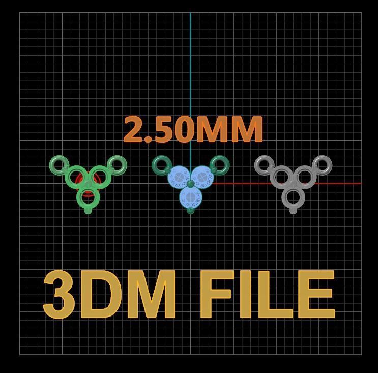 3 Stone Triangle Frame Solitaire Pendant 2mm50 3D print model_2