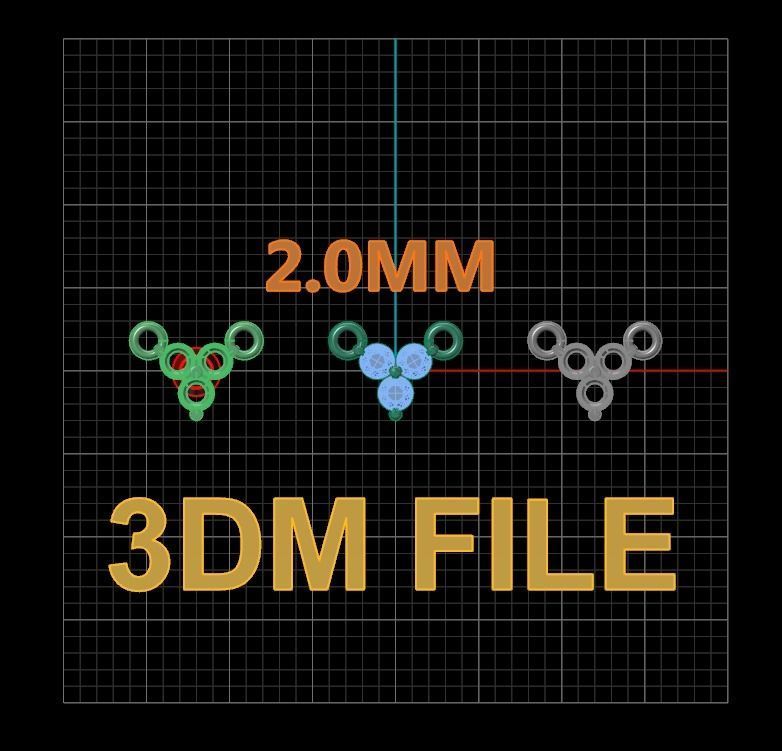 3 Stone Triangle Frame Solitaire Pendant 2mm 3D print model_2