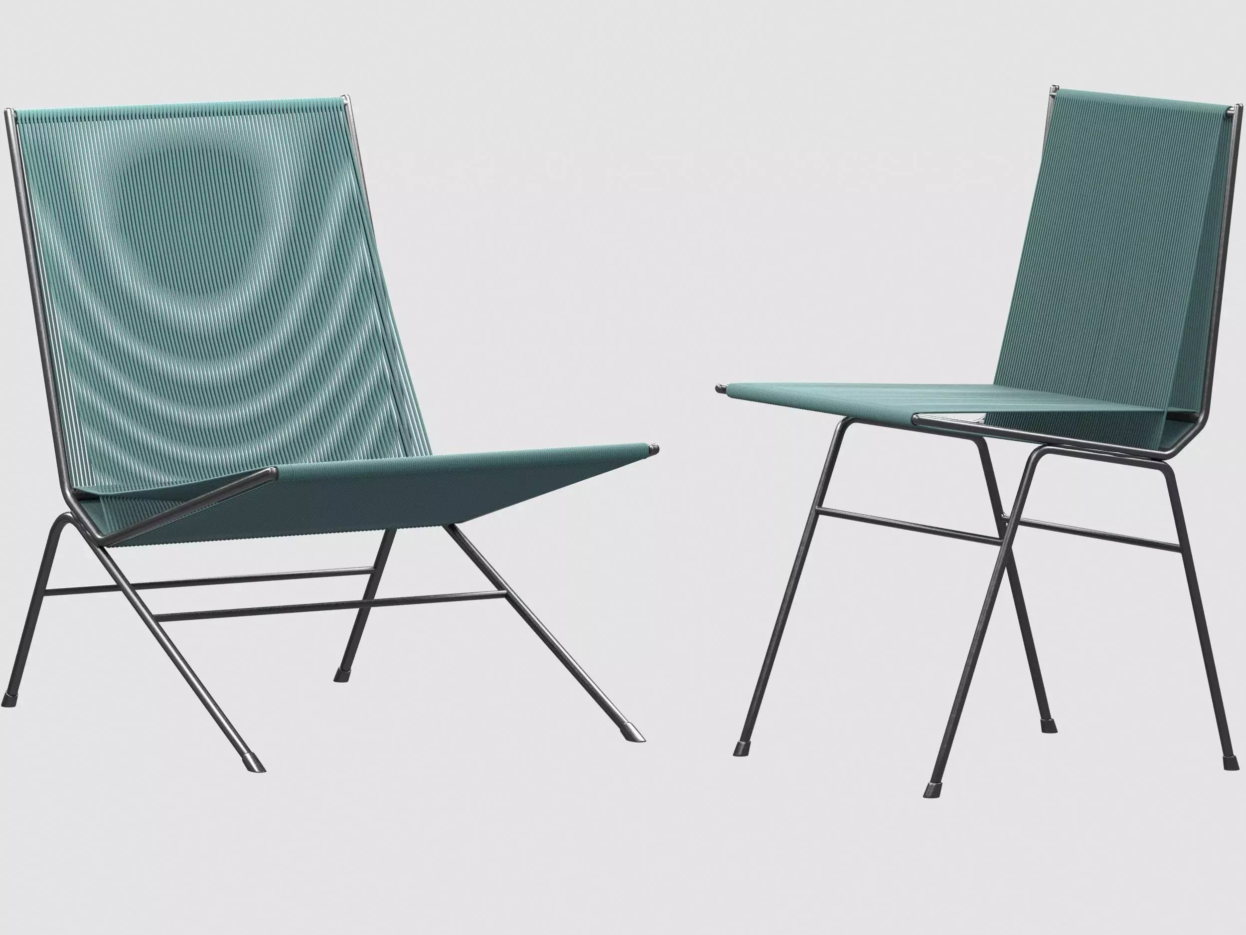 Allan Gould String Chair collection Low-poly 3D model_0