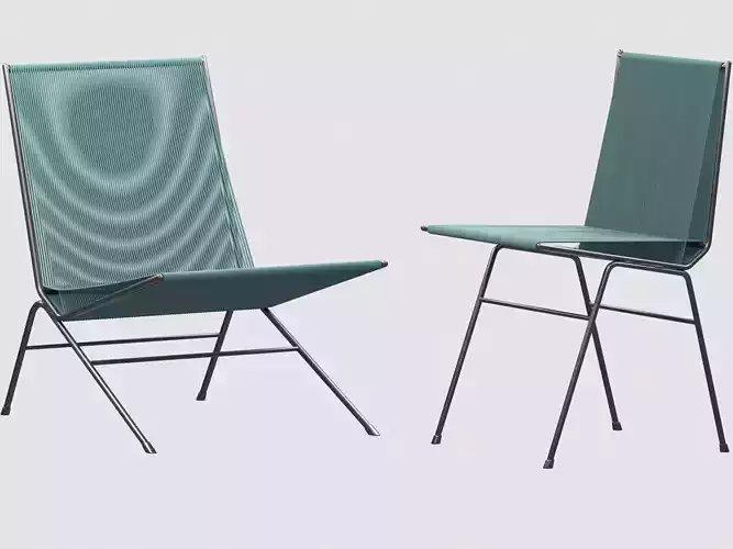 Allan Gould String Chair collection Low-poly 3D model