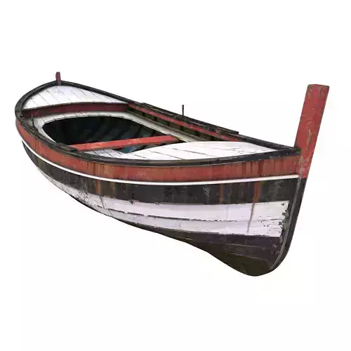 Old wooden boat 3D model