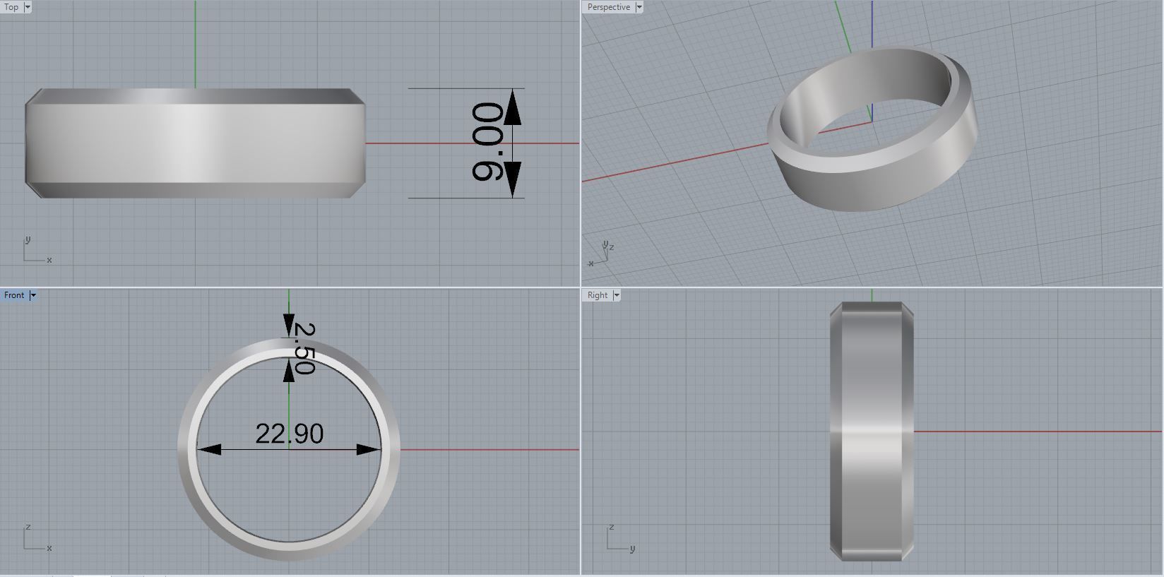 men ring 3D print model_2