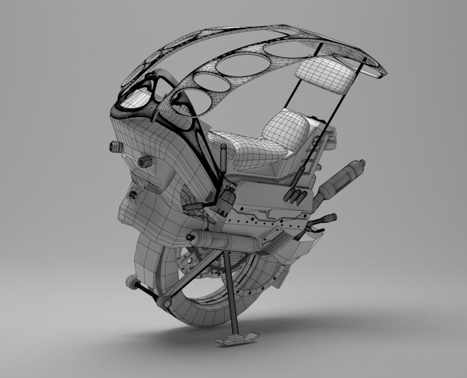 Future vehicle Low-poly 3D model_4