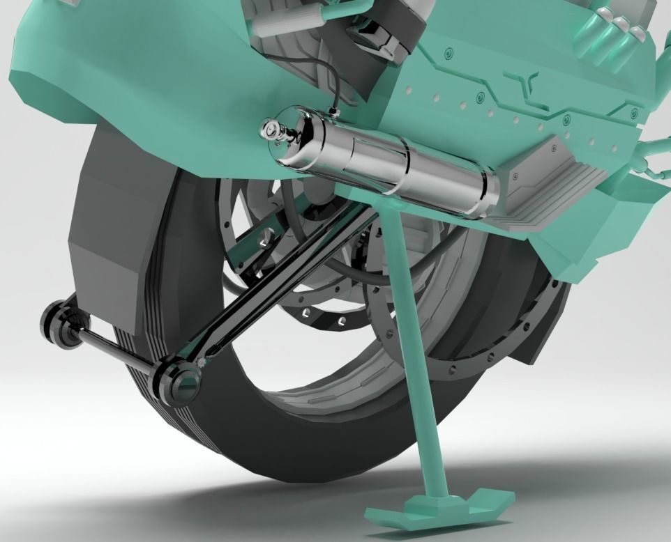 Future vehicle Low-poly 3D model_1