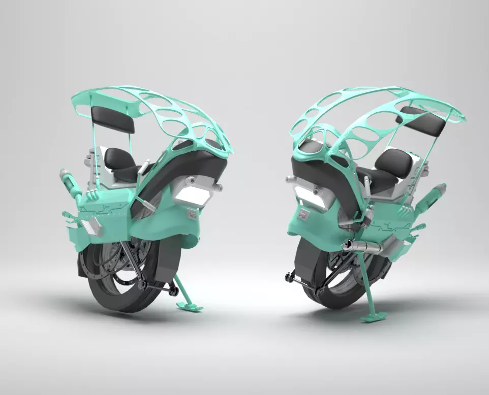 Future vehicle Low-poly 3D model_0