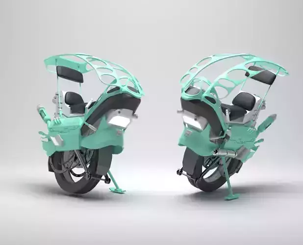 Future vehicle Low-poly 3D model