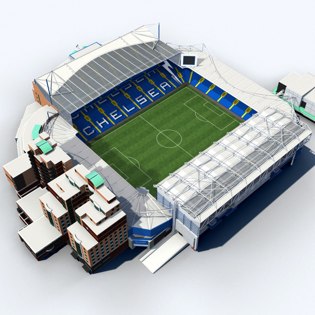 Stamford Bridge Stadium Low Poly Version Low-poly 3D model_6