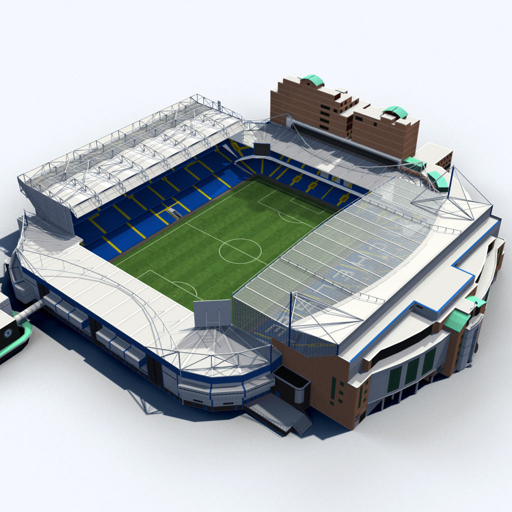 Stamford Bridge Stadium Low Poly Version Low-poly 3D model_11