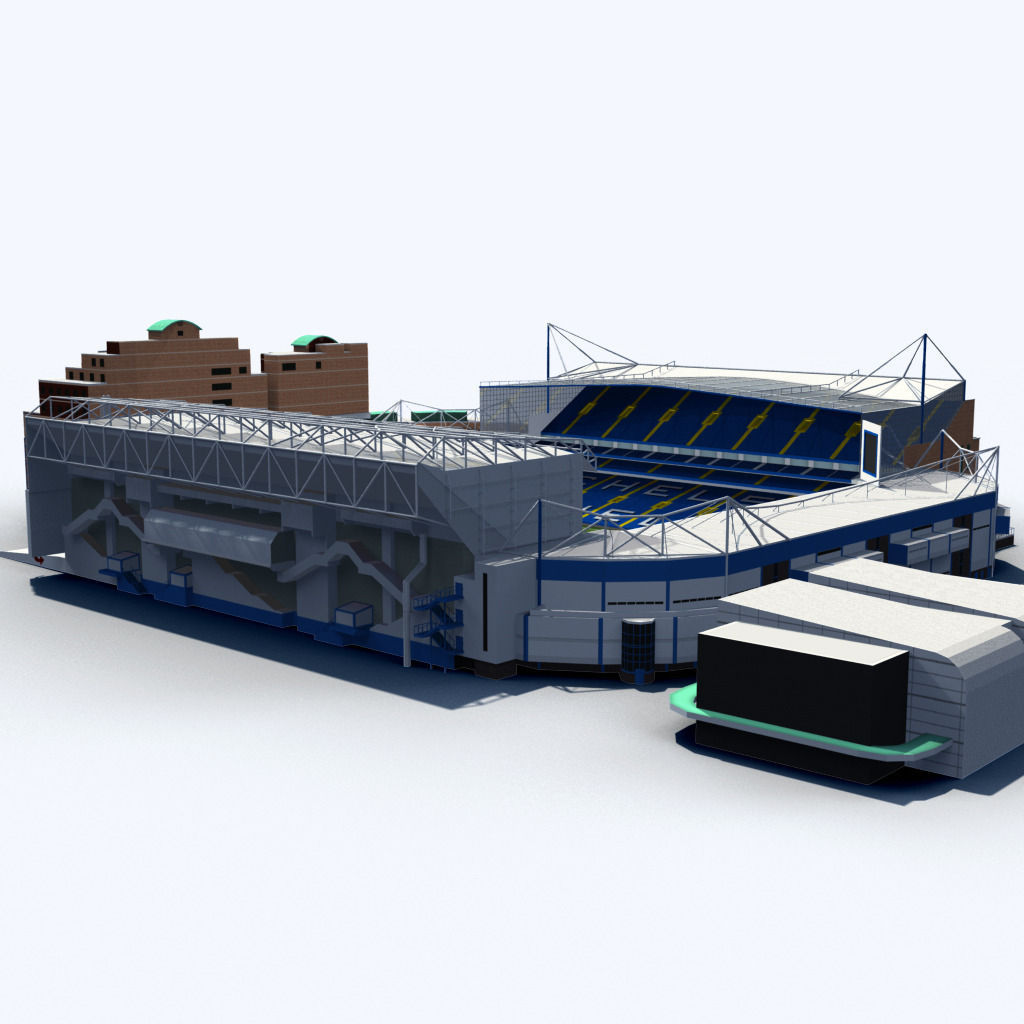 Stamford Bridge Stadium Low Poly Version Low-poly 3D model_4