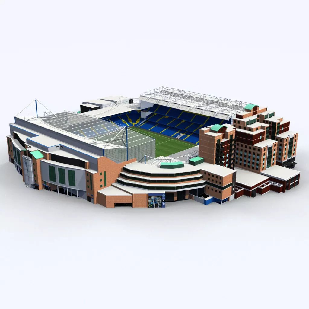 Stamford Bridge Stadium Low Poly Version Low-poly 3D model_0
