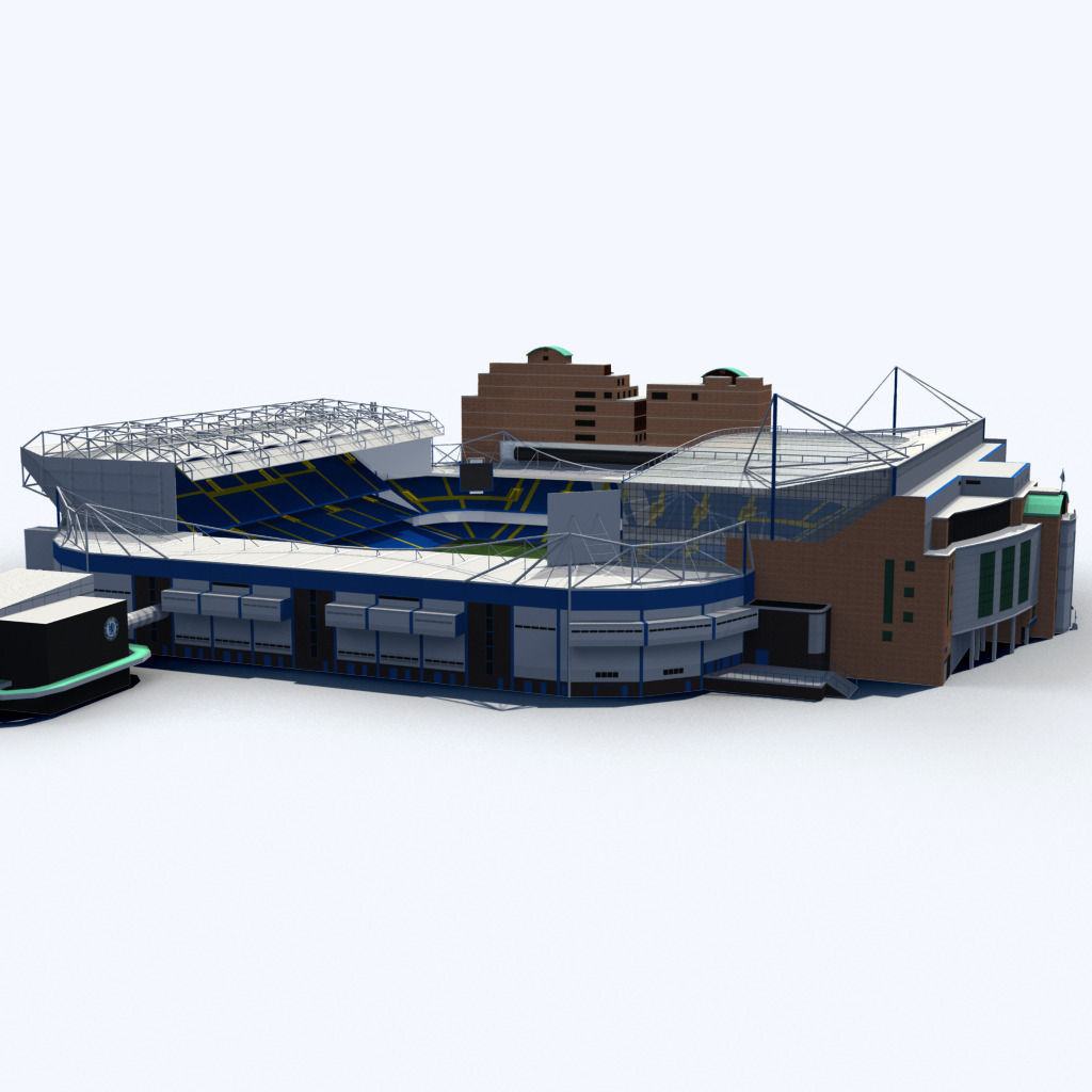 Stamford Bridge Stadium Low Poly Version Low-poly 3D model_2