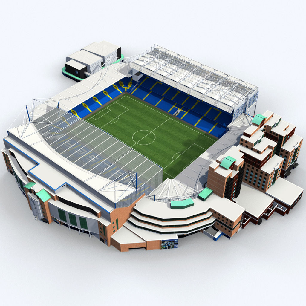 Stamford Bridge Stadium Low Poly Version Low-poly 3D model_5