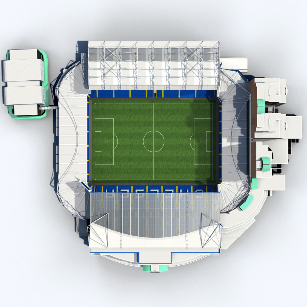 Stamford Bridge Stadium Low Poly Version Low-poly 3D model_8