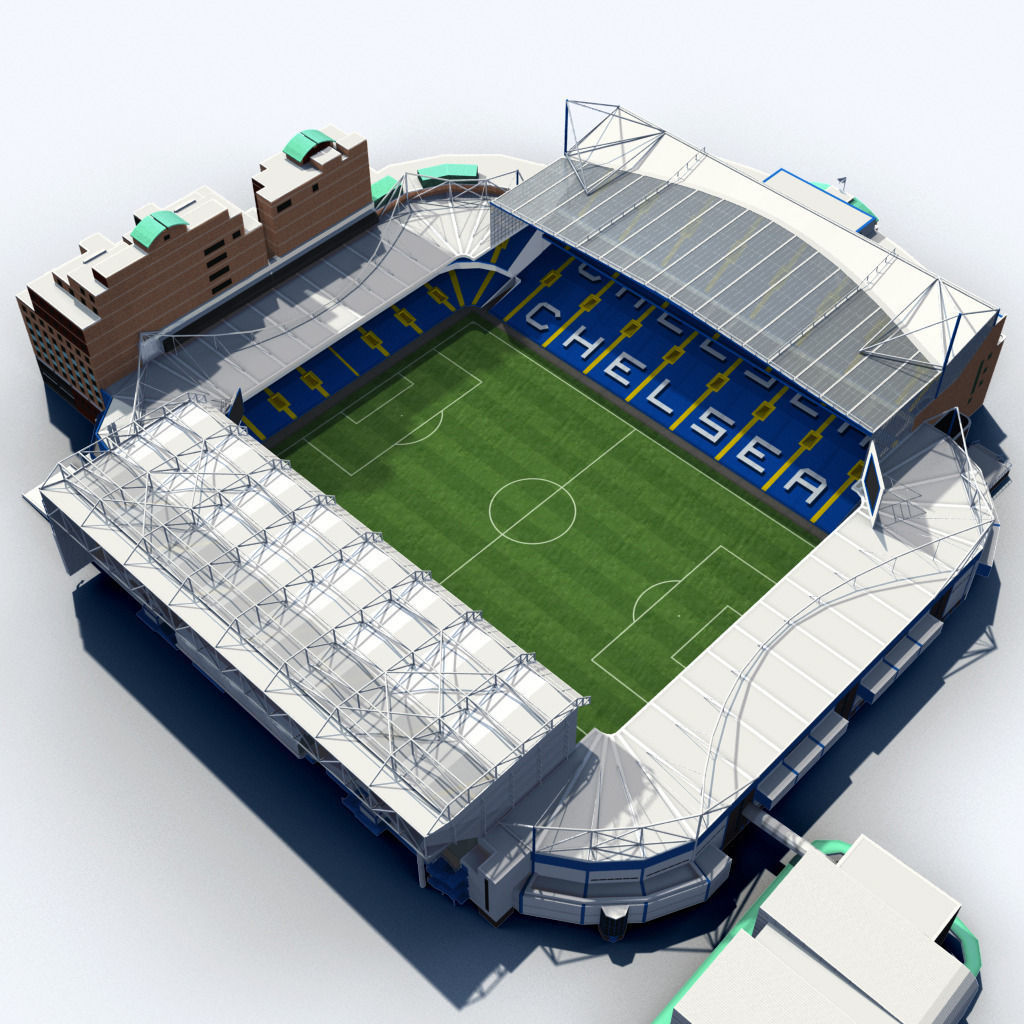 Stamford Bridge Stadium Low Poly Version Low-poly 3D model_10