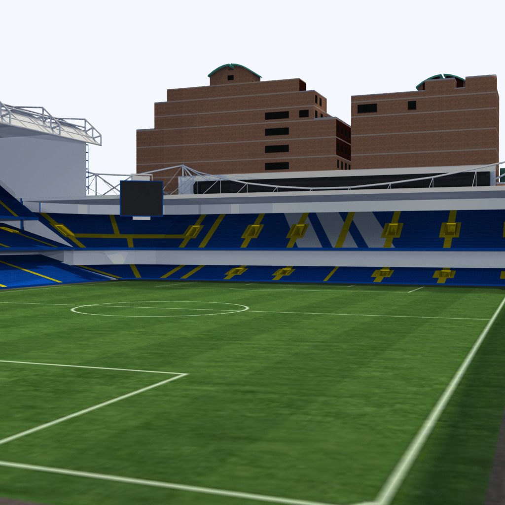 Stamford Bridge Stadium Low Poly Version Low-poly 3D model_9
