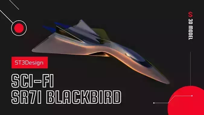 Sci-fi air fighter inspired by the SR71 blackbird 3D model
