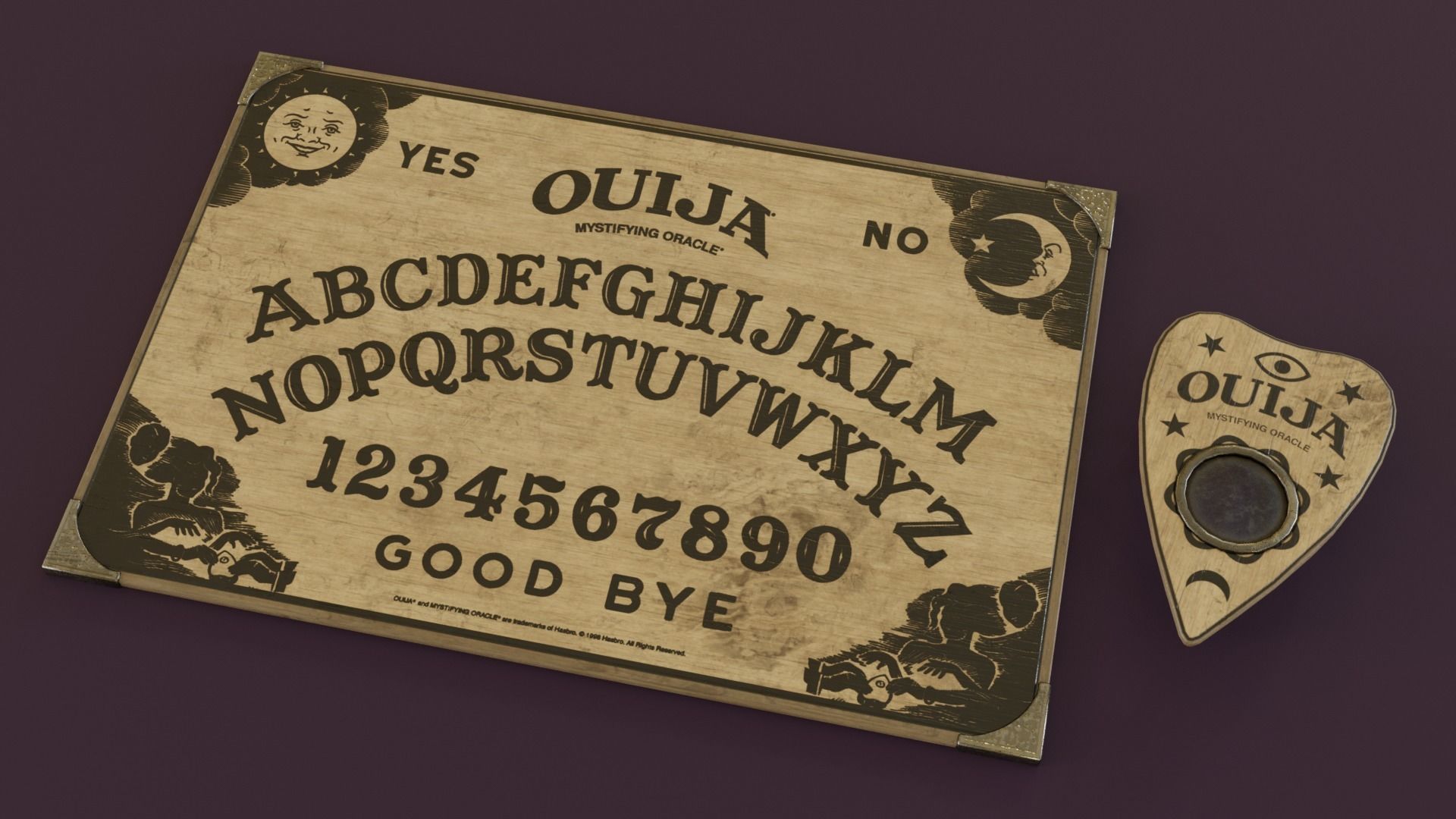 Ouija Board Low-poly 3D model_4