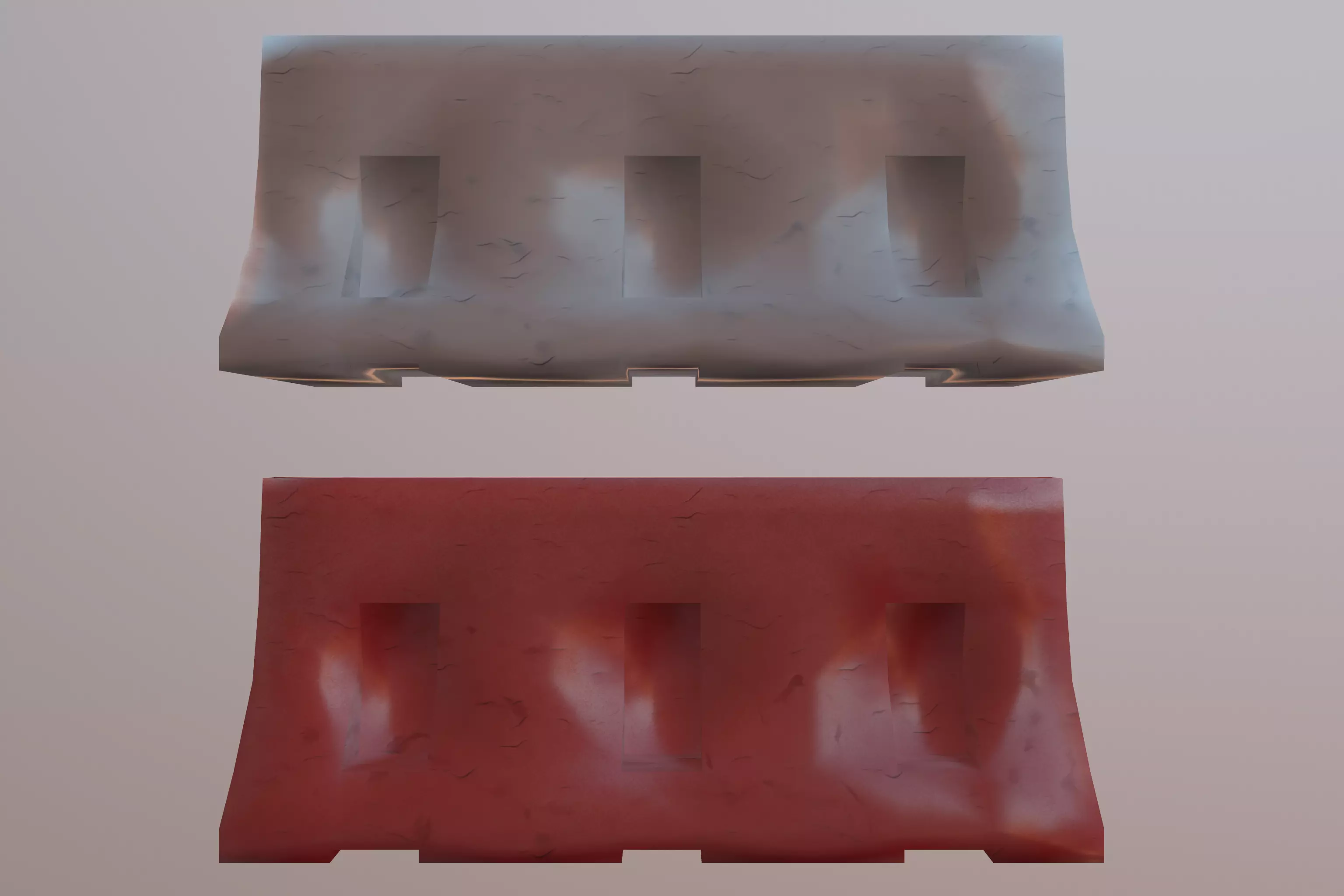 Barrier bench Low-poly 3D model_0