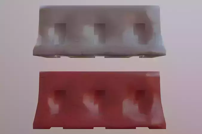 Barrier bench Low-poly 3D model