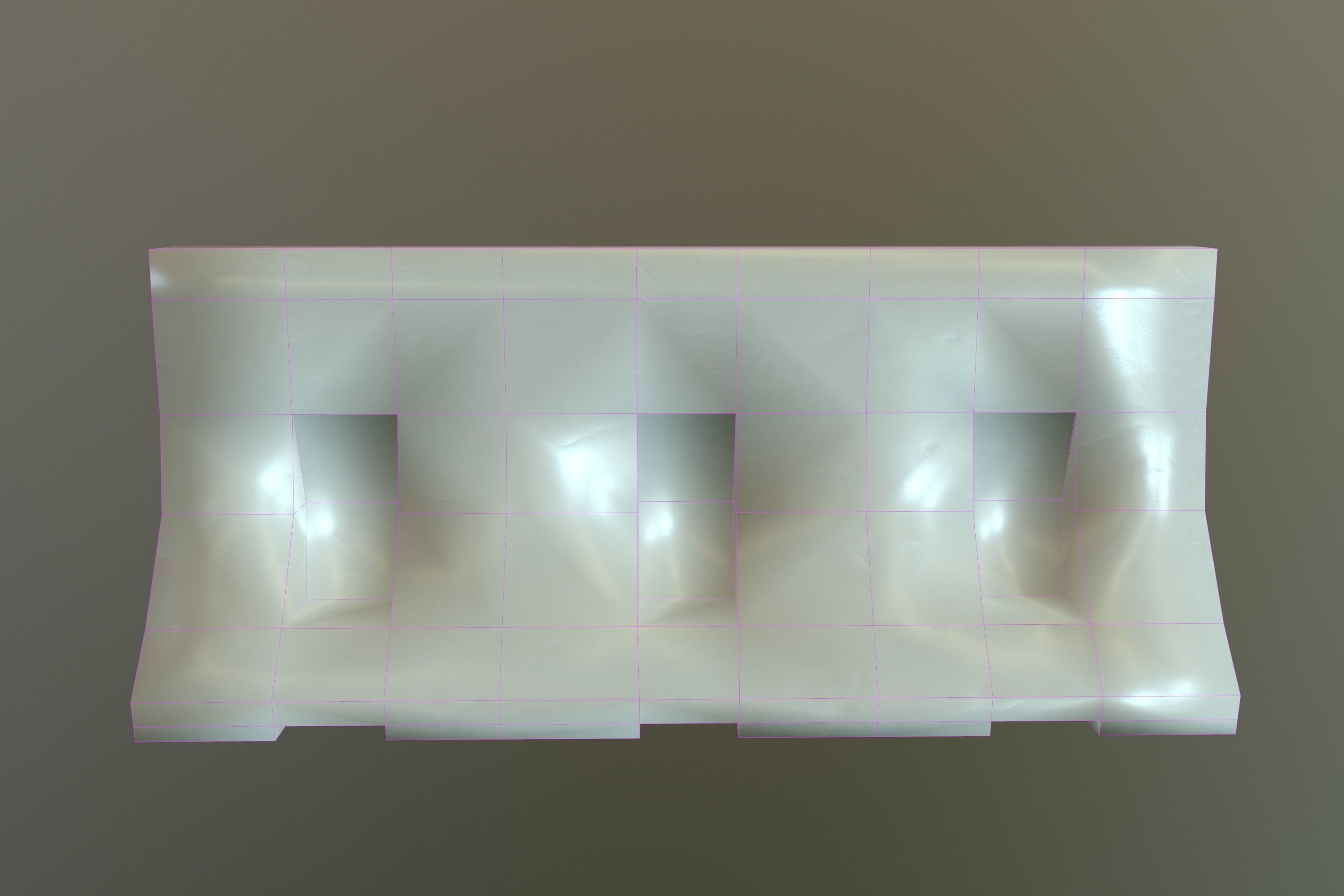 Barrier bench Low-poly 3D model_13