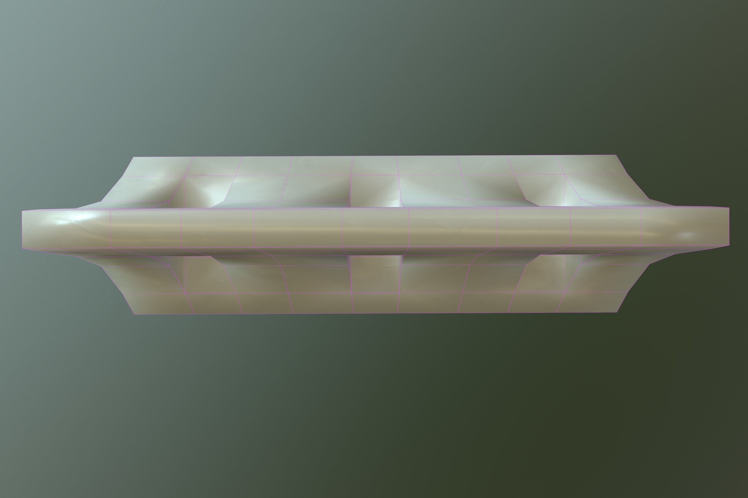 Barrier bench Low-poly 3D model_2