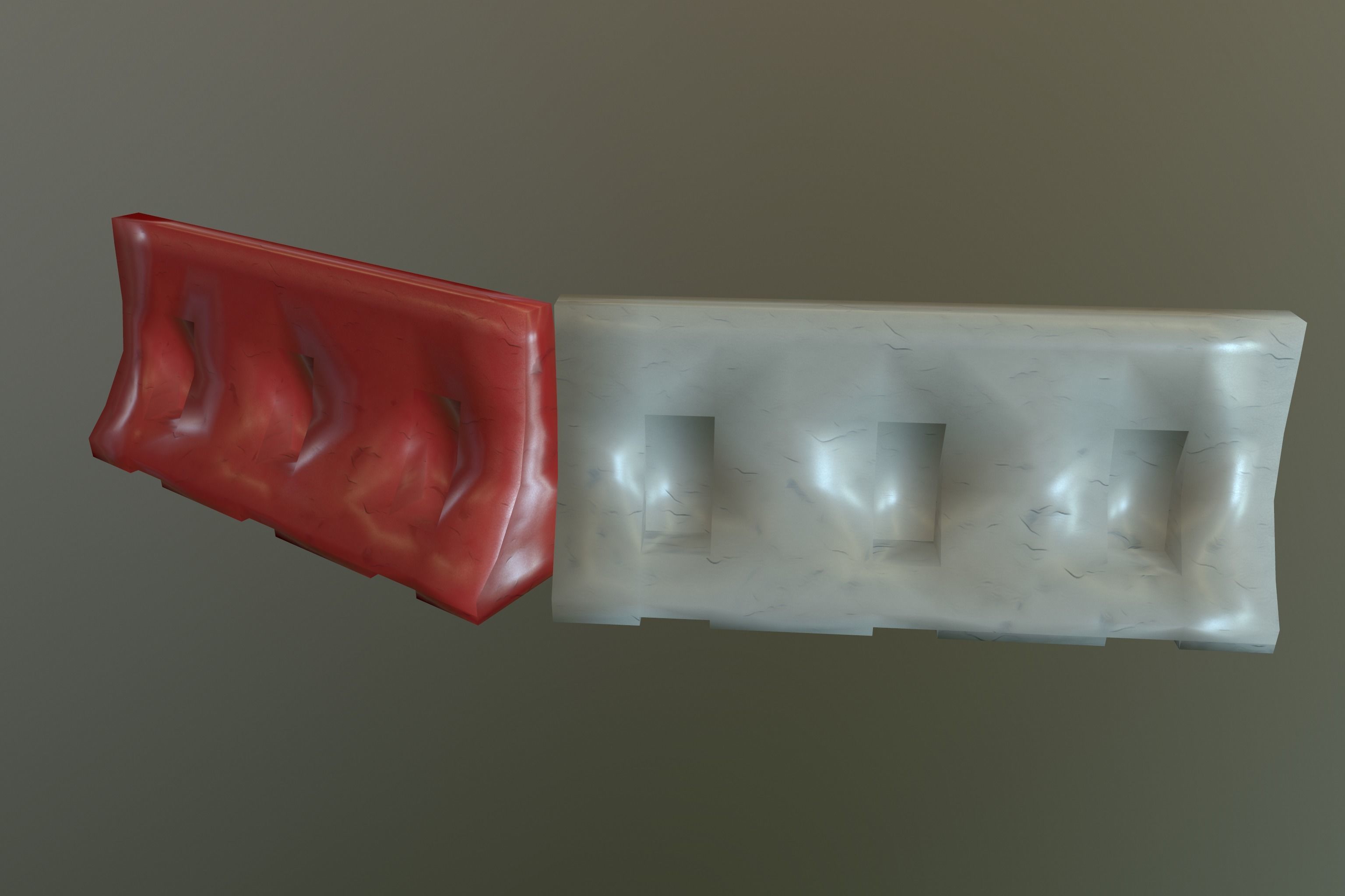Barrier bench Low-poly 3D model_12