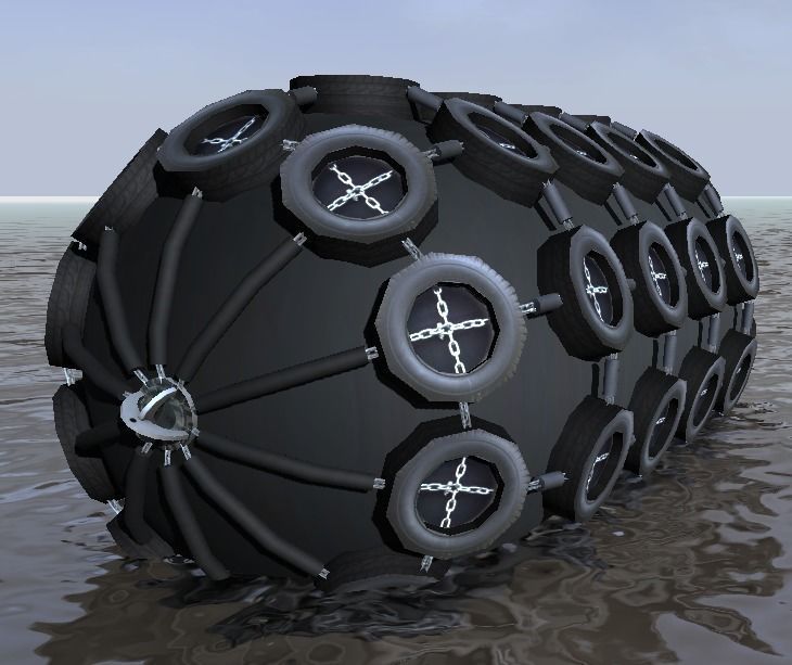 Yokohama pneumatic fenders 3d low-poly model Low-poly 3D model_2