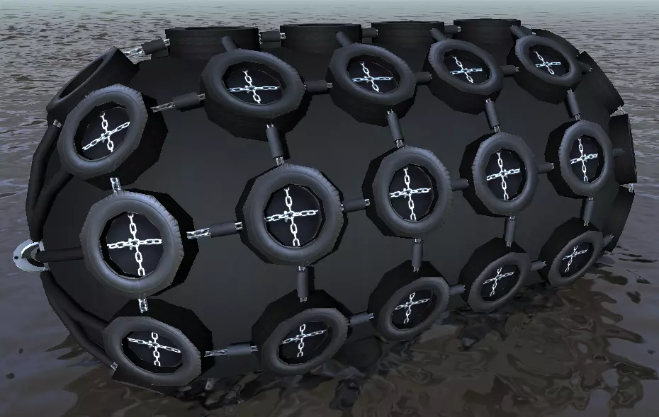 Yokohama pneumatic fenders 3d low-poly model Low-poly 3D model_0