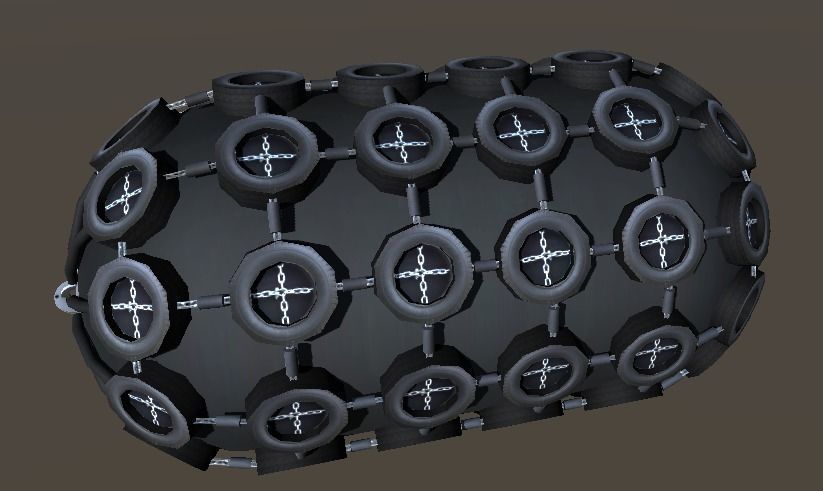 Yokohama pneumatic fenders 3d low-poly model Low-poly 3D model_1