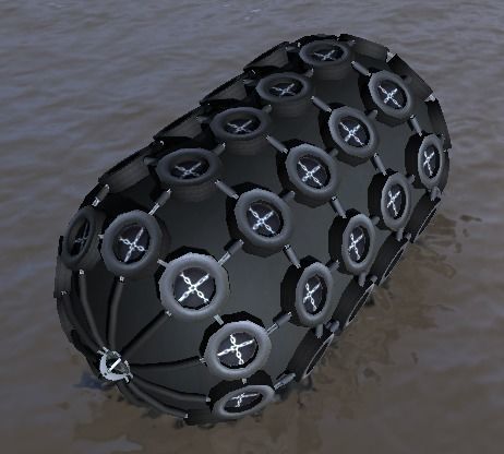 Yokohama pneumatic fenders 3d low-poly model Low-poly 3D model_3